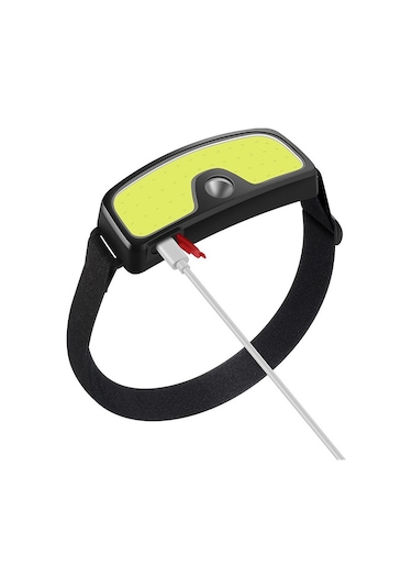 Usb Şarj Çift Işık Kaynağı Cob Far Balıkçı Işığı Açık Kafaya Monte El Feneri Led Far Çalışma Işığı Kamp Lambası Siyah