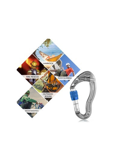 Lixada 25kn Takılmayan Karabina D Şekilli Karabina Hızlı Klips Ekipmanı Vida Kilidi Kamp Kayası Tırmanma Seyahat Hamak Anahtarlık Karabina