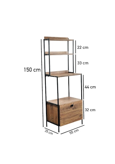 Kapaklı Dolap Mutfak Bangosu Çok Amaçlı Dolap Kahve Köşesi Rafı 5