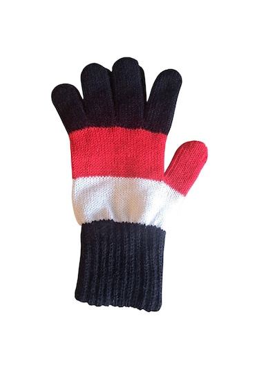 Garson Beden Erkek Çocuk Eldiven Siyah Kırmızı 8-12 Yaş Siyah - Kırmızı