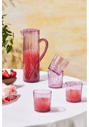 Karaca Foret Akrilik Kırılmaz 5 Parça Sürahi Seti Pembe