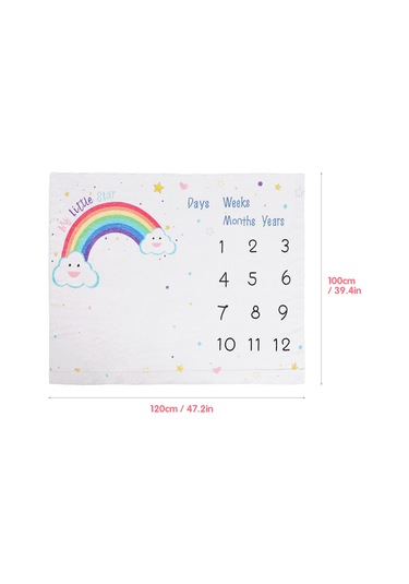 Suofeng Bebek Ay Ay Büyüme Battaniyesi - Yumuşak Flanel Fotoğraf Örtüsü 47x39 İnç Çok Renkli