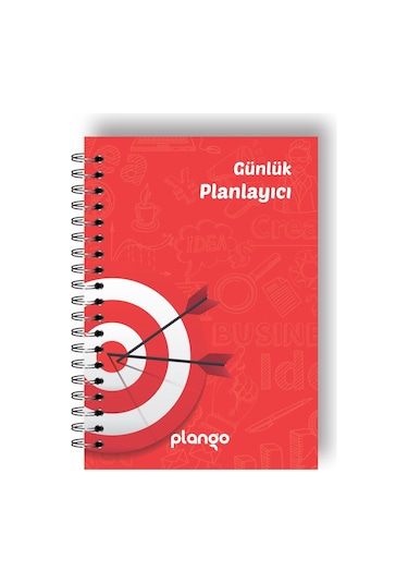 Kırmızı Hedef Günlük Planlayıcı Defter - Daily Planner - Ders Çal