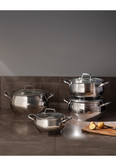 Madame Coco Vera 8 Parça Tencere Seti - Çelik Çok Renkli