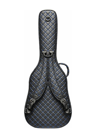 Klasik Gitar Çantası-kılıfı-kalın-gigbag-mavi Kapitoneli-suni Deri
