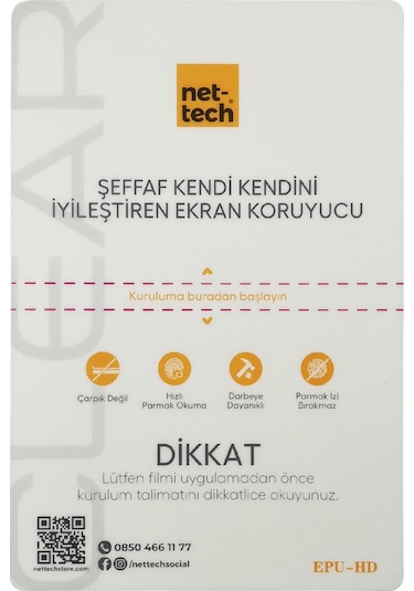 Nettech Uyumlu Tablet Şeffaf Kesme Nano Ekran Koruyucu - Şeffaf