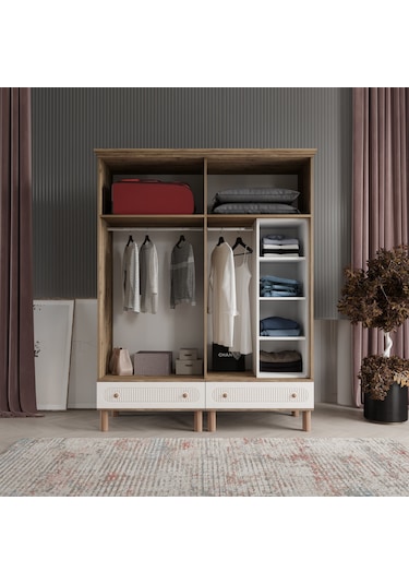 Beenal Furkan 4 Kapaklı Gardırop Dolap 160cm Atlantik Çam-aytaşı