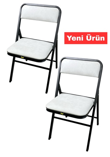 Hey 2'li Katlanır Kamp Sandalyesi Piknik Sandalyesi Kirli Beyaz