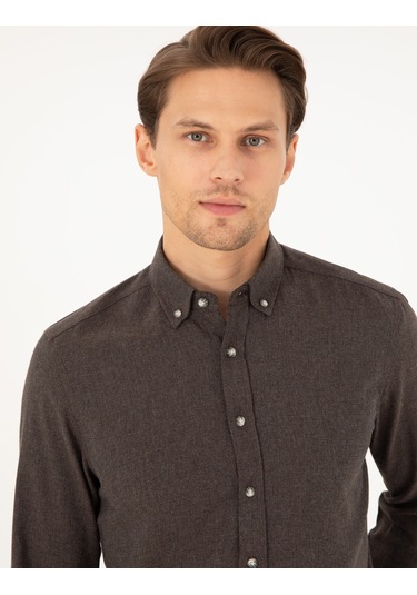 Pierre Cardin Erkek Kahverengi Gömlek Desenli 50298570-vr029 Kahverengi