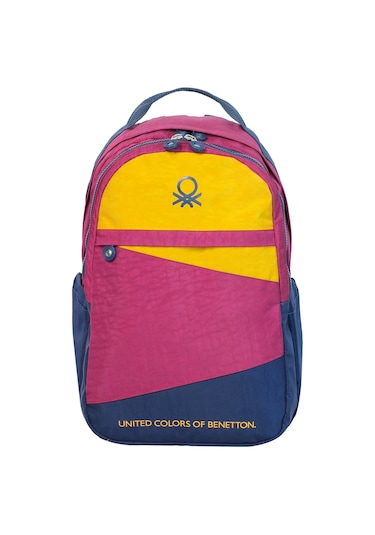 United Colors Of Benetton. Color Blocking Unisex Çocuk Okul Çantası Lacivert-bordo-hardal