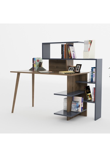 Lagomood Uzay Çalışma Masası Antrasit-Ceviz