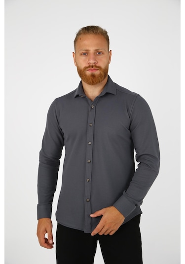 Brango 13346 Erkek Spor Gömlek Antrasit