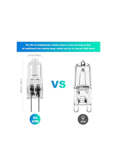 20 Adet G4 Halojen Ampul,20w 12v Halojen Ampul