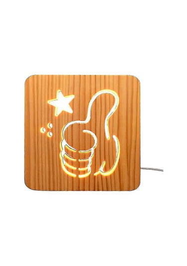 Yaju Led Gece Lambası Masif Ahşap Düşük Enerjili Anahtar Anahtarı Çok Renkli