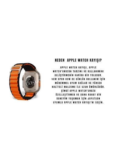 Watch Band Alpine Loop Saat Kayışı Turuncu Beyaz