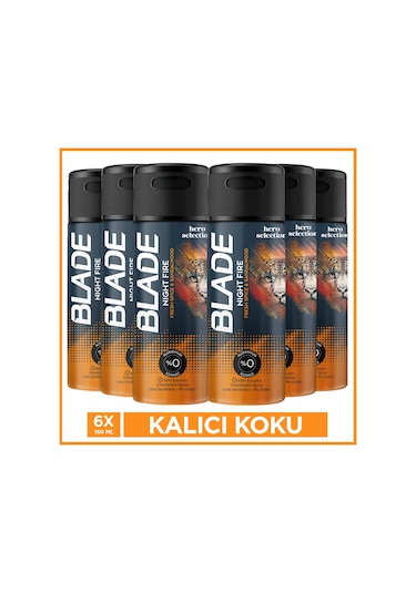 Blade Hero Selection Serisi Night Fire Erkek Deodorant 6x150 Ml