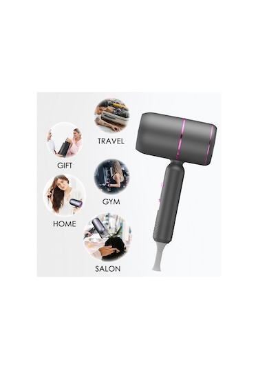 Elektrikli Saç Kurutma Makinesi Katlanır Yüksek Güçlü Ev Tipi Kuaför Sıcak Ve So