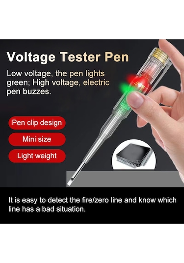 Yifomall Çift Led'li Ve Sesli Uyarılı Profesyonel Elektrik Test Kalemi - 70-250v Arası Voltaj Ölçümü
