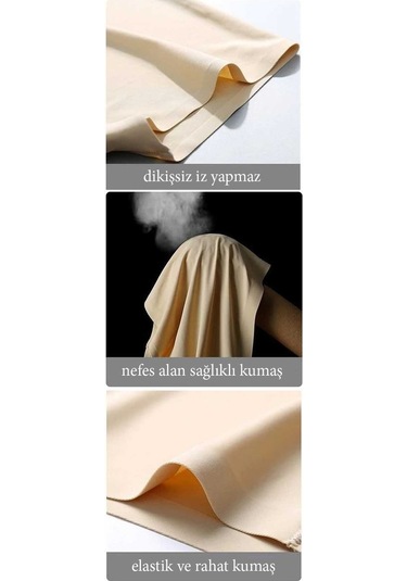 Royaleks 3 Adet Kadın Dikişsiz Görünmez Iz Yapmaz Mini Şort Boxer Ten