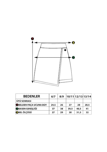 Toontoy Kız Çocuk Kare Desenli Etek Görünümlü Şort Lacivert