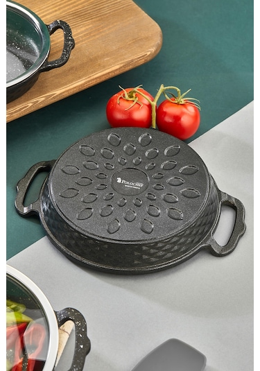 Polochef Kristal Sahan Seti Döküm Granit 3'lü Siyah