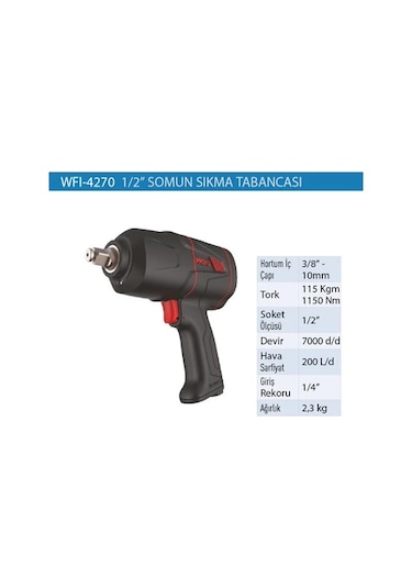Wufu WFI4270 1/2" 7000 D/D Havalı Kabzalı Somun Sıkma