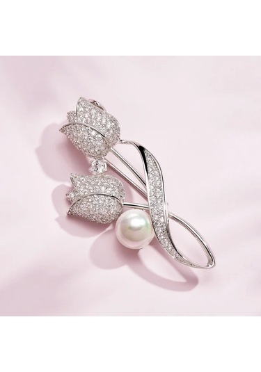 Gelişmiş Lüks 2023 Yeni Lale Çiçek Broşu Zarif Tasarım Gül Beyaz M4-5-1670 M4-5-1670 Çok Renkli