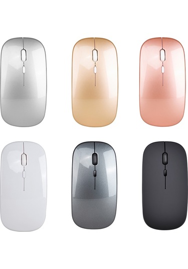 Kangvka 2.4g Kablosuz Sessiz Mouse, Şarj Edilebilir, Ultra İnce Taşınabilir, Ofis Ve Öğrenci Kullanıma Uygun, Gri Optik