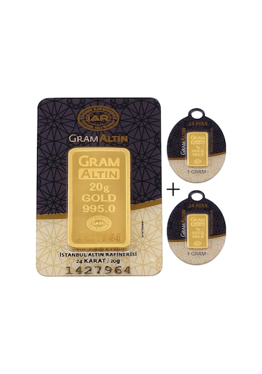 22 Gram Külçe Altın 24 Ayar (20+2)