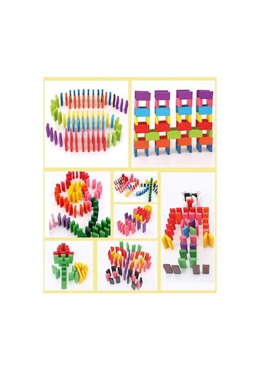 Domino Oyunu Eğitici 100 Parça 1 Paket 100 Lü Ahşap Renkli Domino Taşı Akıl Zeka Mantık Ve Strateji Oyunu Okul Öncesi