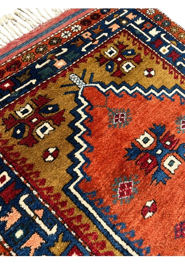 El Dokuma Antika 97x120 Dazkırı Halısı Koleksiyonluk Kök Boya Kiremit