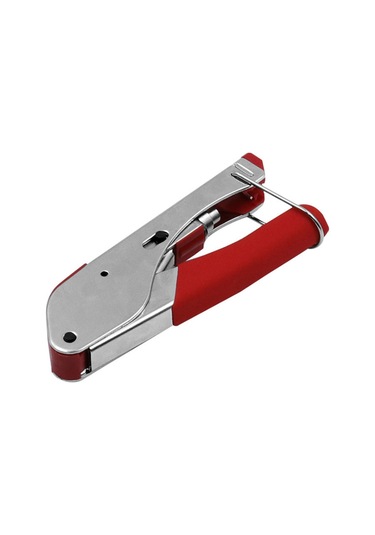 Youtek Rg59 Rg6 Eksenel Kablo F Bağlantı Presi - Çelik+abs Malzemeyle Kablo Montaj Aracı Plastik Poşetli Kırmızı