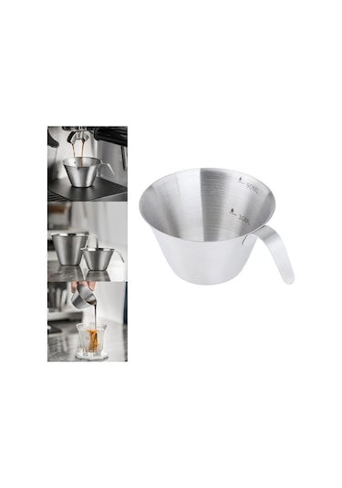Suntek Ölçekli Espresso Ölçüm Kabı Mutfak Aletleri Çay 100ml Gümüş