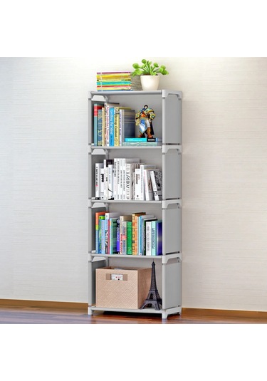 Kitaplık Depolama Rafı Basit Kitaplık Enkaz Depolama Rafı Çok Gri