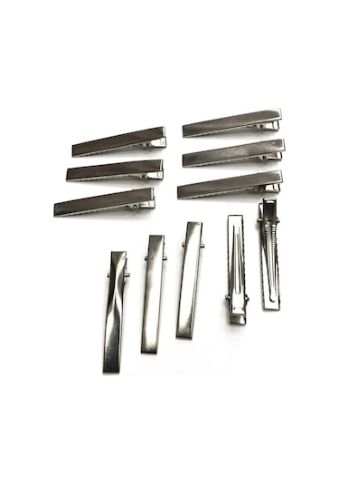 Kadın 6,5 cm Metal Pens Toka 50 Adet Gri