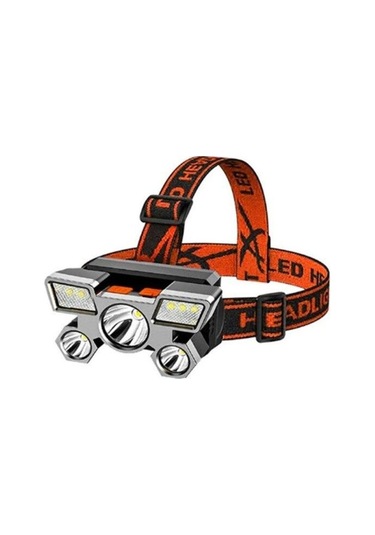 Kehribar Yc Led Far Güçlü Işık Süper Parlak Kafaya Monte El Feneri Açık Şarj Edilebilir Gece Balıkçılık Far 5 Işık Kaynakları Çok Renkli