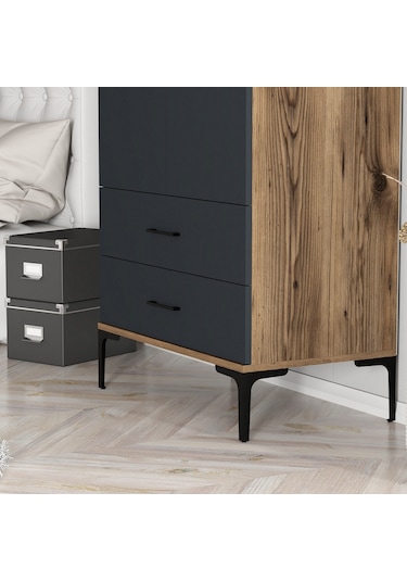 Variant Kumsal 2 Kapılı T Gardrop - Ceviz / Antrasit