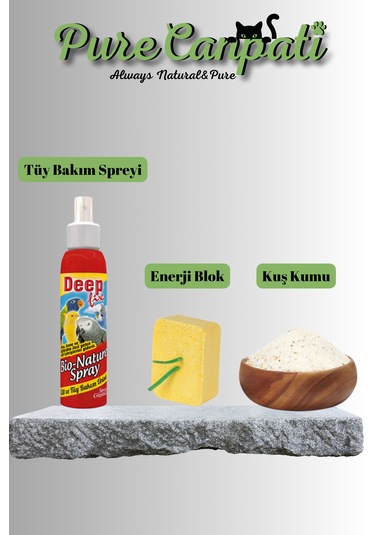 Purecanpati Tüy Bakım,enerji Blok Ve Kuş Kumu Seti