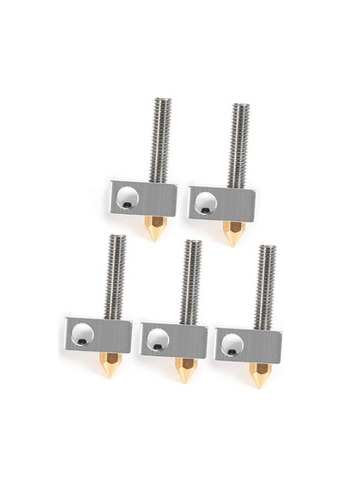 Takım Pirinç Nozul Ekstruder Baskı Kafası 0.4 Mm Gümüş 5 Adet