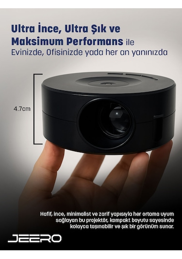 Jeero Mini Ev Sinema Projeksiyon Cihazı Türkçe Menü Yt200