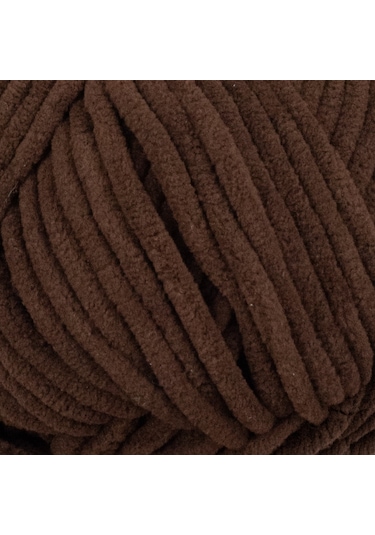 Kadife Örgü İpi 50gr %100 Polyester Yumuşak Pofuduk Koyu Kahve Espresso