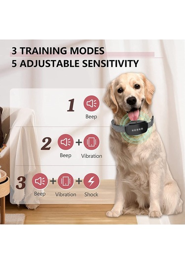 Geeksen Köpekler İçin Havlama Tasması Ayarlanabilir Eğitim Cihazı Bip