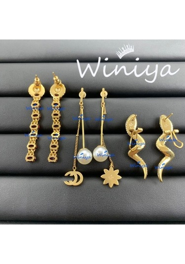 Fastbuy Guccc Kadın Küpeleri Yeşil Zirkon, Hayvan Stili Simüle Küpe Altın