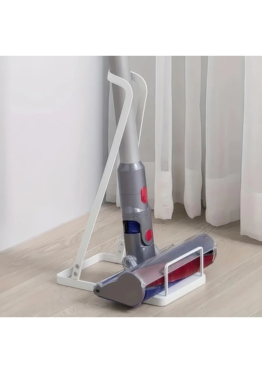 Fochsia High Gloss White 3-reinforced Version El Süpürgesi Standı Bağımsız Depolama Rafı Düzenleme Ünitesi