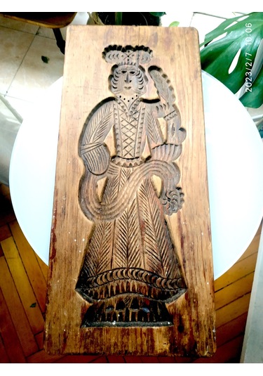 Omeniv Antika Kullanılabilir Ahşap Kral Figür Kurabiye Kalıbı