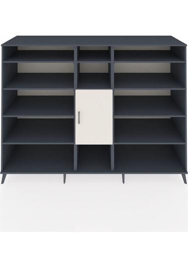 Kronos Dolap 12 Raflı Tek Kapaklı 220x59x163 Antrasit-aytaşı/ant Antrasit-aytaşı/antrasit