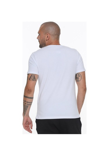 T8569 Dewberry Bisiklet Yaka Erkek T-shırt-beyaz Beyaz