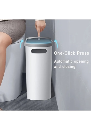 Fastbuy 10l Banyo Çöp Kovası, Modern Beyaz Boşluklu Kova, Kullanışlı Ev Tipi Beyaz