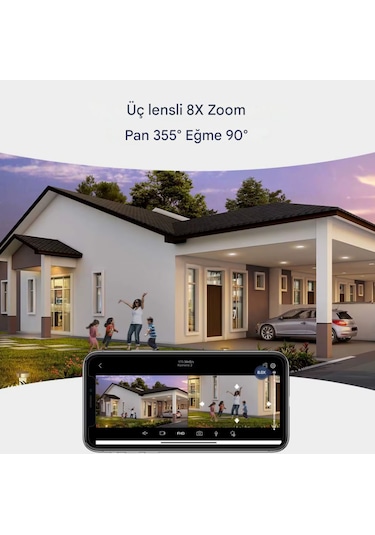 8k Wifi 16mp Dört Ekran Güvenlik Kamerası Cctv Ip