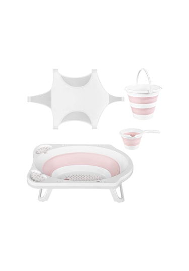Hobby Life Katlanır Küvet Ve Bebek Yıkama Banyo Seti Pembe